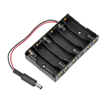 

2 PCS 6XAA 6xAA 6*AA 9V Battery Holder Box Case Wire DC 5.5*2.1mm Plug diy electronics