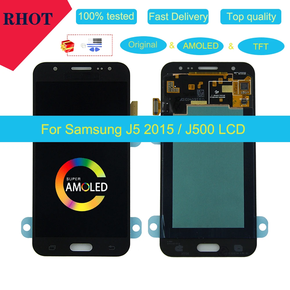 

Original/OLED/TFT 5.0" J5 2015 LCD screen for Samsung Galaxy J500 J500FN J500M J500H LCD display touch screen digitizer assembly