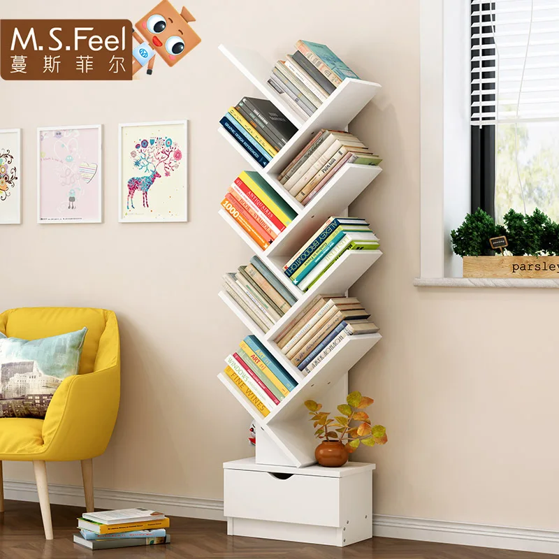 

Man Patriarch Bookshelf Floor Minimalist Modern Storage Shelf Bookcase Floor Bookshelf Small Bookcase Creative Simplicity Shelf