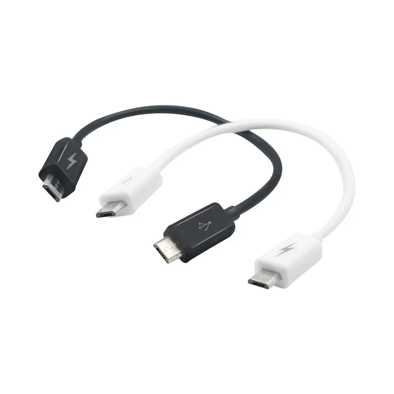 1pc Micro USB Type B Male To Micro B Male With Micro USB Battery Power Sharing Cable