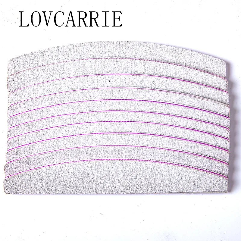 LOVCARRIE 12 pcs/Set Boat Nail Files 100 180 Grey Professional Filer Block Nailart Sanding Buffer Half Moon Shape Lima File | Красота и