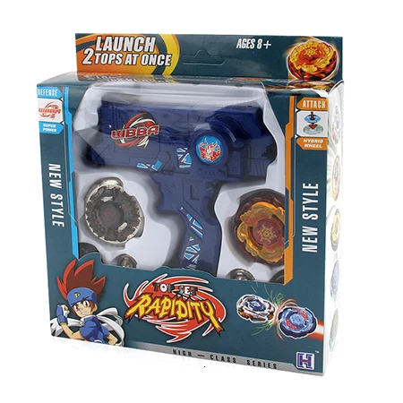 Blue Beyblade Металл Фьюжн-игрушки для продажи спиннинг Топы beyblade игрушки набор игрушечный гироскоп с двойной пусковой установкой ручной Спиннер металлические Топы - Цвет: Blue
