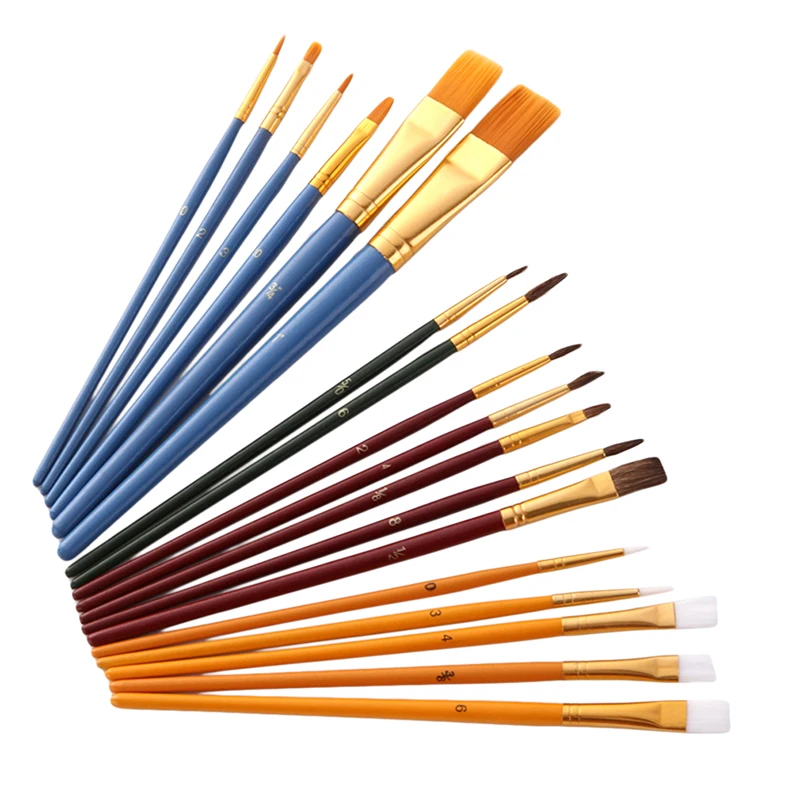 

25pcs/set All Purpose Paint Brush Value Pack Great With Acrylic Oil Watercolor Gouache Oil painting suit