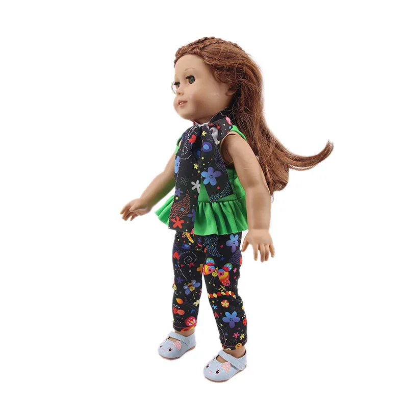 18 дюймов американская кукольная одежда комплект из 3 предметов шарф жилет брюки для 40 см детская кукольная одежда наше поколение подарок на день рождения