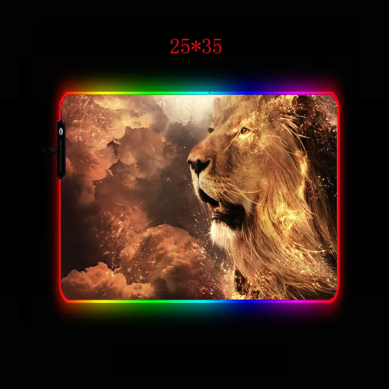 XGZ Лев большой USB проводной RGB коврик для мыши Диммируемый светодиодный игровой коврик для мыши для геймера Настольный коврик для мыши для клавиатуры для компьютера ноутбука