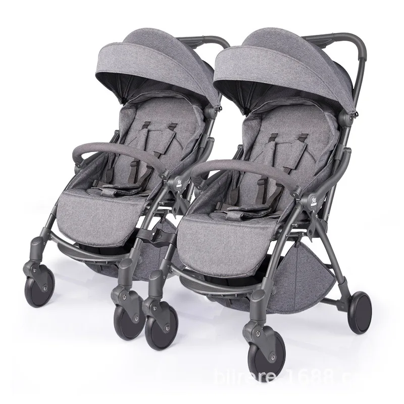 

Twin Baby Stroller Baby Lightweight Folding Stroller Pocket Double Baby Can Sit Versatile Detachable Trolley