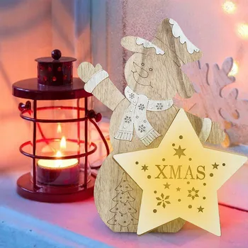 

Christmas Snow Man/Angel/Elk Decor Bauble LED Light Luminous Xmas Tree Ornaments MYDING