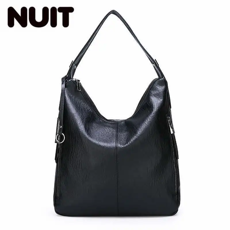 Luxury Handbags Women Bags Designer Multifunction Shoulder Bag For Women High Capacity Pu Leather Woman Handbags Tote Bag - Цвет: black