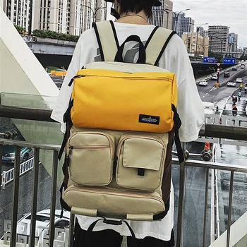 

Tooling Schoolbag Street Shooting Retro Fashion Brand Clamshell Japanese Backpack Female Large Capacity 2020 New Backpack