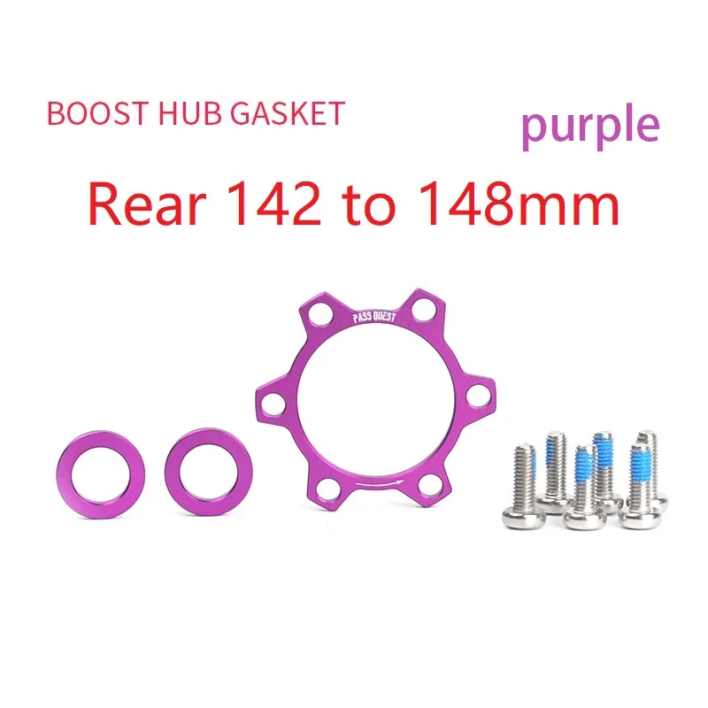 Пасс QUEST Bike Boost Hub прокладка 15*100-110 мм 5 мм/12*142-148 мм 3 мм адаптер преобразования шайба фиолетовый/красный/черный части концентратора - Цвет: Rear 148mm