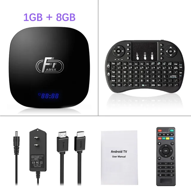 Android tv box A95X F1 2 ГБ 16 ГБ Android 8,1 tv Box четырехъядерный поддержка H.265 4K 2,4 ГГц WiFi медиаплеер телеприставка pk mi box