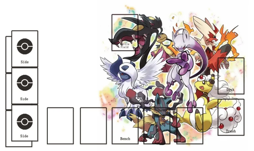 

Takara Tomy PTCG Accessories Pokemon Card Board Game Playmat MEGA Pocket Monster Toys for Children