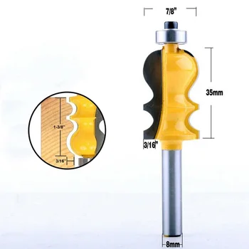 

5PCS 8mm Shank Casing Base Molding Router Bit Set CNC Line Cutter For Woodwork Cutter Power Tools Architectural Cemented Carbide