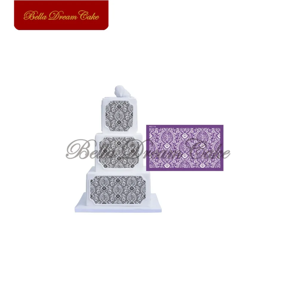 

Flower Bunch Frame Cake Stencil Fondant Cake Mold Fabric Mesh Stencils Wedding Cake Border Mould Cake Decorating Tool Bakeware