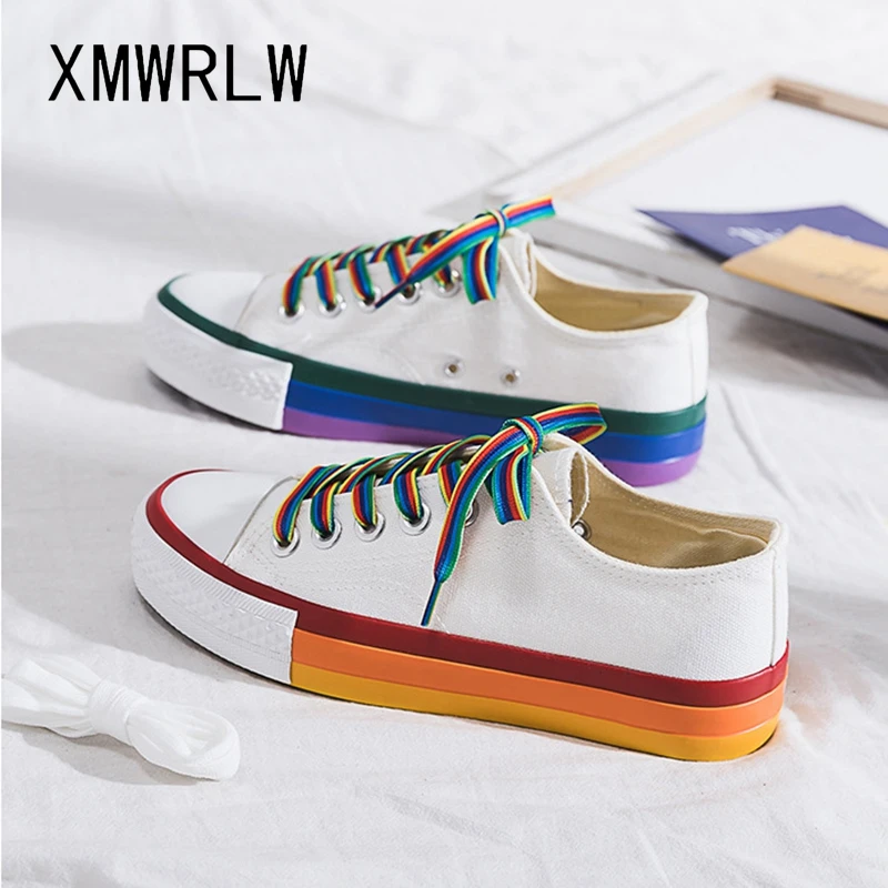 rainbow white shoes