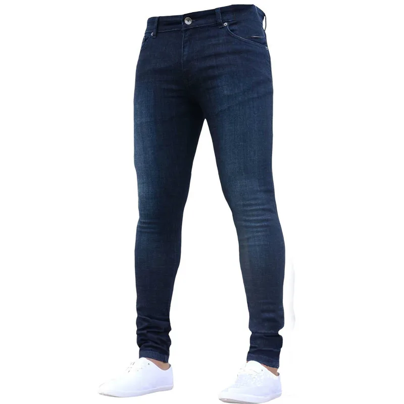 Мужские брендовые обтягивающие джинсы брюки VogueTrousers джинсовые рваные джинсы Homme стрейч карандаш брюки плюс размер уличная хорошая поп - Цвет: dark blue