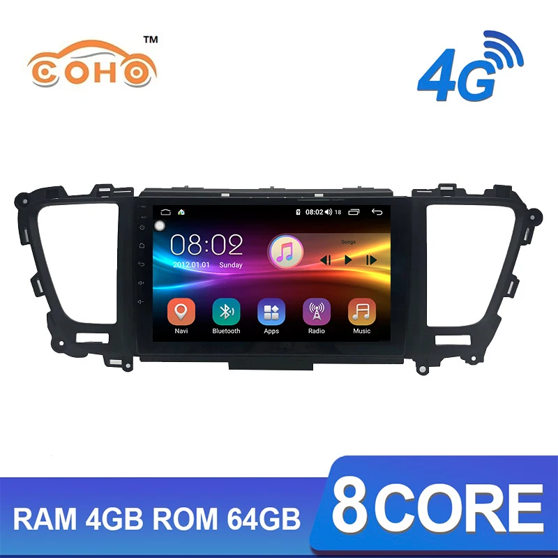 Sedona Android 9.0 Octa Core 4+64G Autoradio Car Player Bluetooth For 2014 Kia Carnival