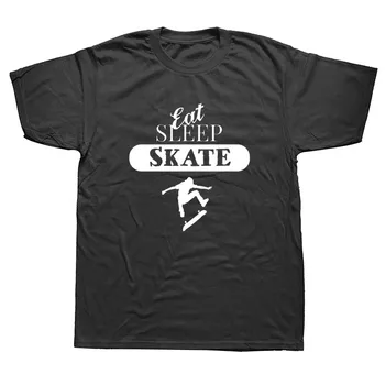 

Eat Sleep Skate Funny T Shirts Men Summer Cotton Harajuku Short Sleeve O Neck Streetwear Black T-shirt