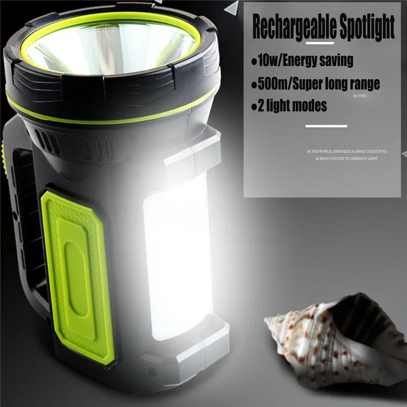 

ZANCAKA Outdoor Powerful Led Flashlight Rechargeable 10W Regulations Portable Spot Flashlight Waterproof Handy Hand Flashlight
