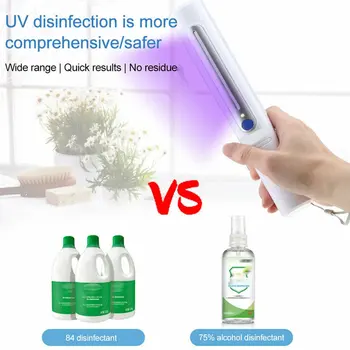

Led Uv Disinfection Lamp 5V Battery Charging Lightweight Hand-Held Portable Uvc Sterilizer Light Tube 1 Set