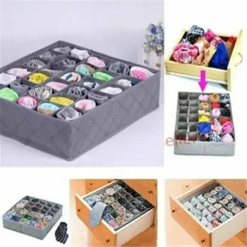 

30 Cells Bamboo Charcoal Underwear Ties Sock Drawer Closet Organizer Storage Box
