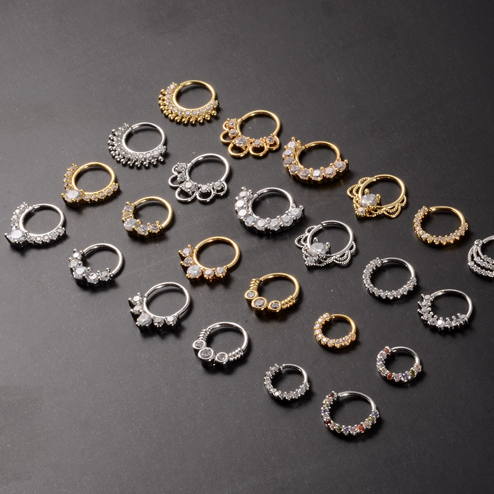 Cz Nose Hoop Earring 1PC 18g Piercing Body Jewelry