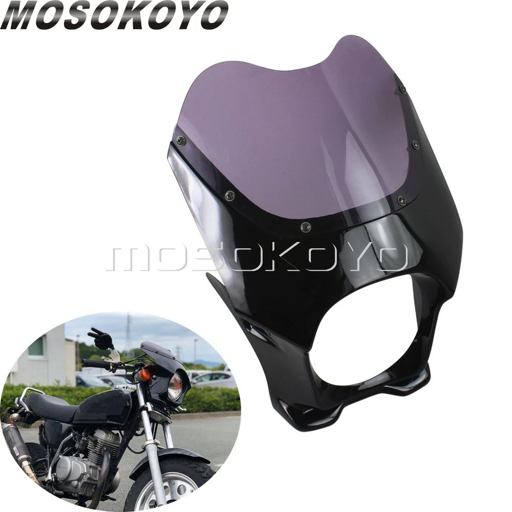 黒煙6 カットアウトカフェレーサーヘッドライトフェアリングフロントホンダスズキバンディット400ホンダストリートバイク Covers Ornamental Mouldings Aliexpress