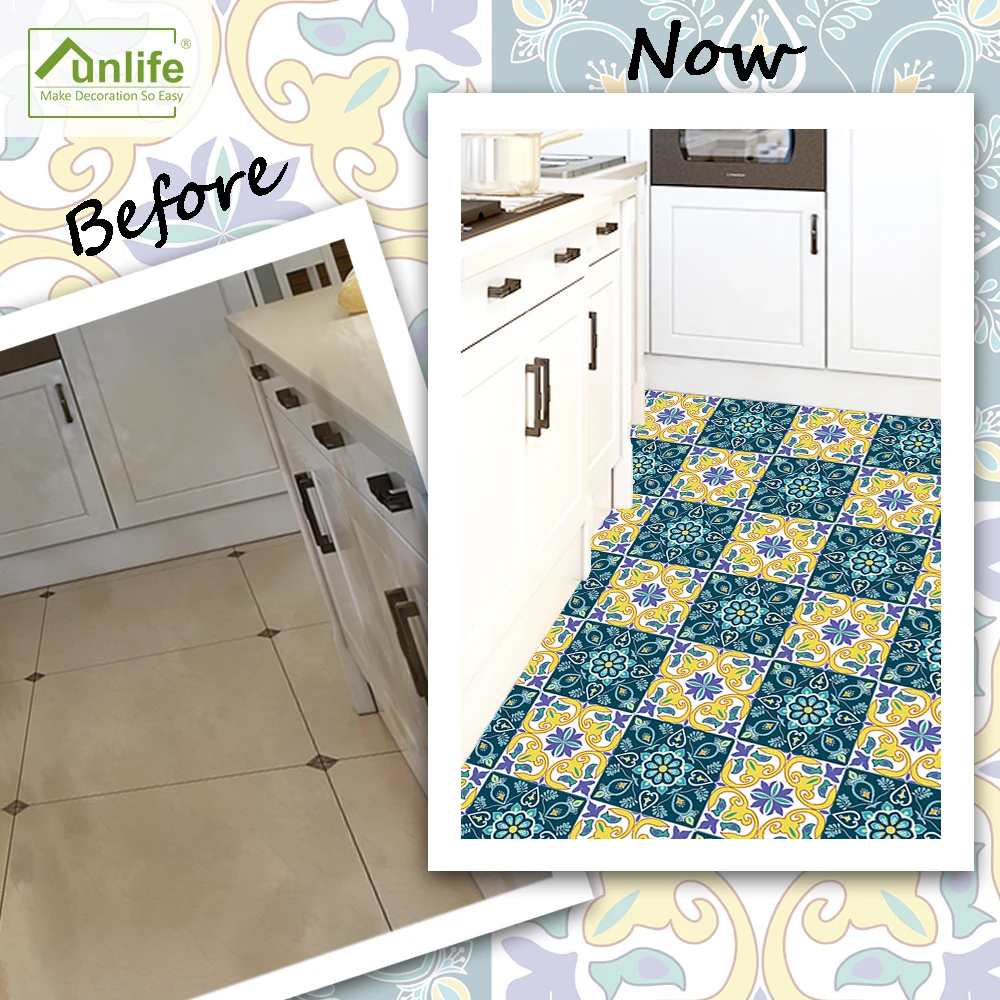 

Funlife CUSTOM 10/15/20/25/30cm Italian Stitching Pattern Diy Self-adhesive Slip-resistant Stickers For Wall and Floor's Decors