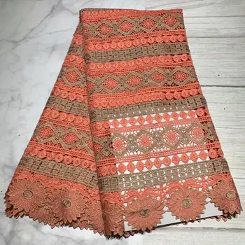 

Latest Guipure Lace 2019 High Quality Embroidered Gold & Teal Chemical Lace Fabric Guipure Nigerian Lace Fabrics Flower Designs
