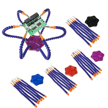 

Multi soldering helping Hands Third Hand Solder Tool Flexible Six Arm whit USB Fan magnifying glass for RC Drone Assembly Repair
