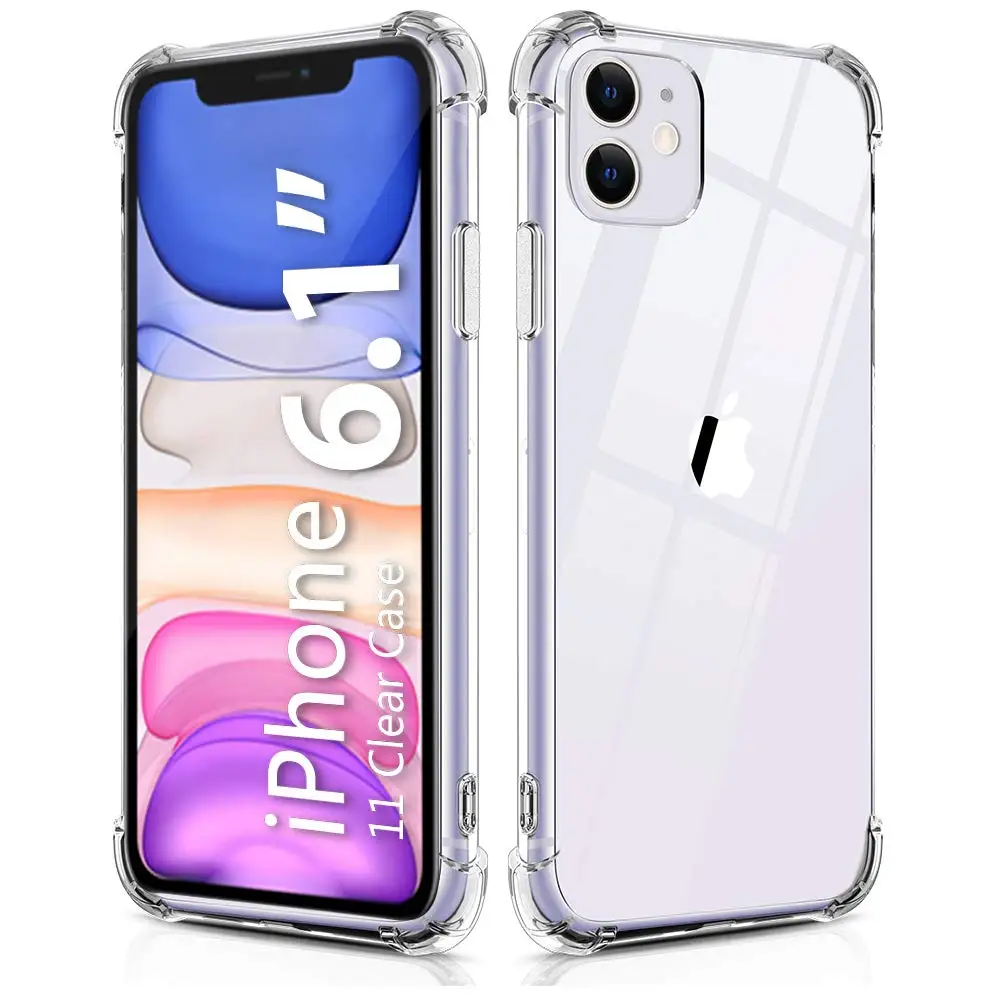 

2019 Crystal Clear Case with 4 Corners Shockproof Protection Soft Scratch-Resistant TPU Cover for iPhone 11 6.1 inch.