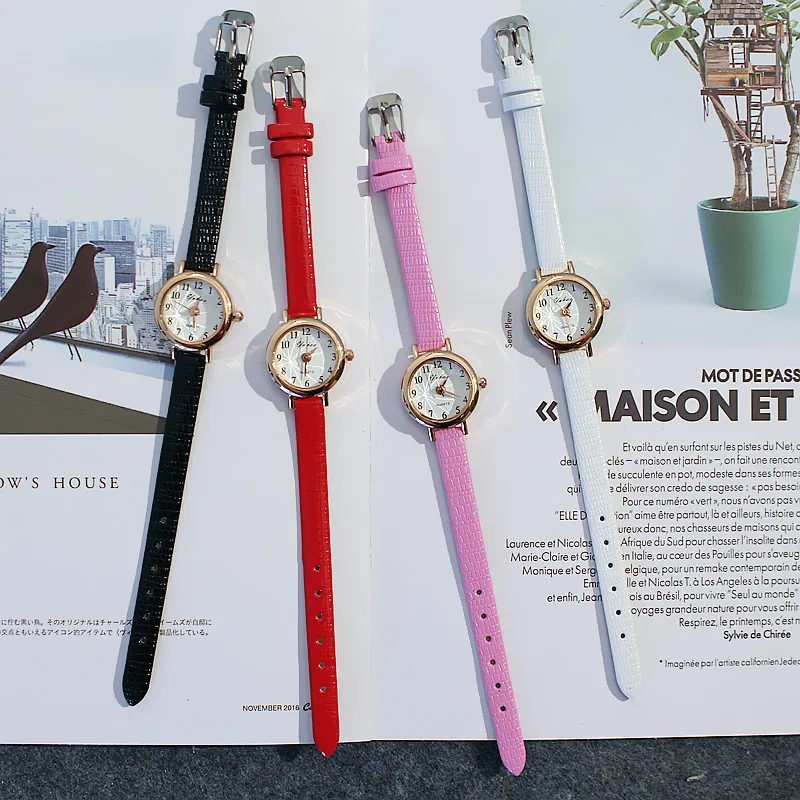 

Watch Female Ins Trend Korean Version of The Simple Art Small Fresh Digital Scale Mini Cute Small Dial Female Table Women Watch