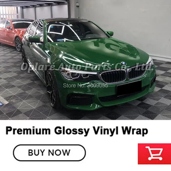 

Highest quality Forest Green gloss Vinyl Wrap Vehicle wrapping paper crystal vinyl Covering low initial tack adhesive 5m/10m/18m