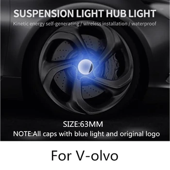 

Badge 4pcs Hub Light Car Wheel Caps Light Center Cover Lighting Cap Floating Illumination LED auto For Volvo 63mm Accessories