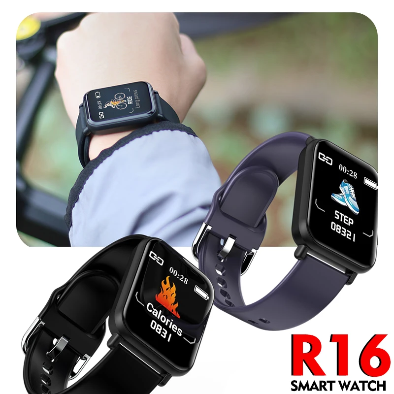 R16 мужские умные часы для Android Apple Watch IP68 Водонепроницаемые Смарт с пульсометром и