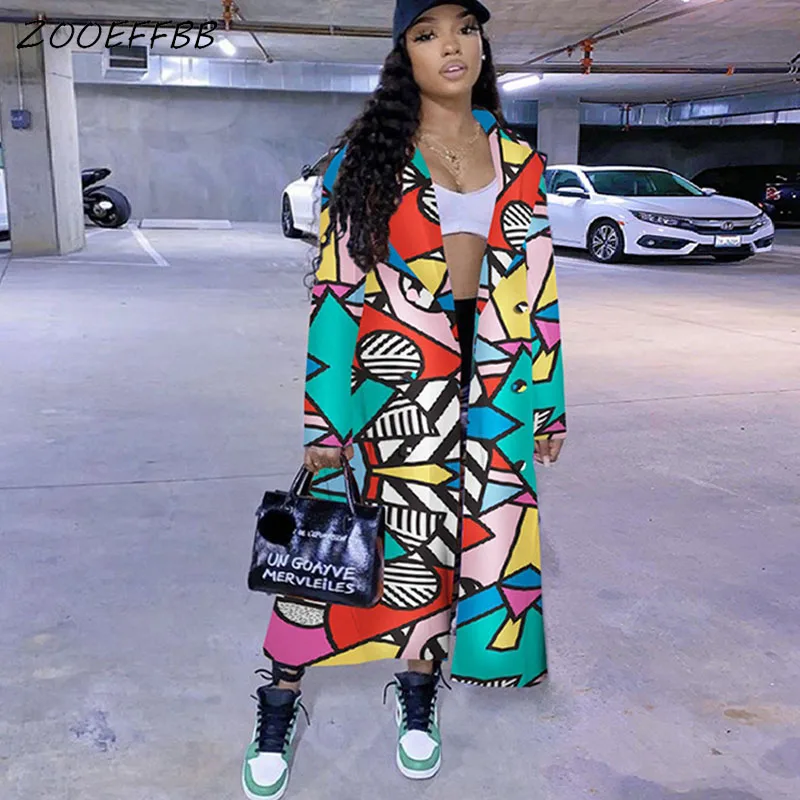 Zooefbb-Chaqueta larga de manga larga para mujer, gabardina Sexy para Festival, moda de otoño 2020, ropa de salón estética a cuadros