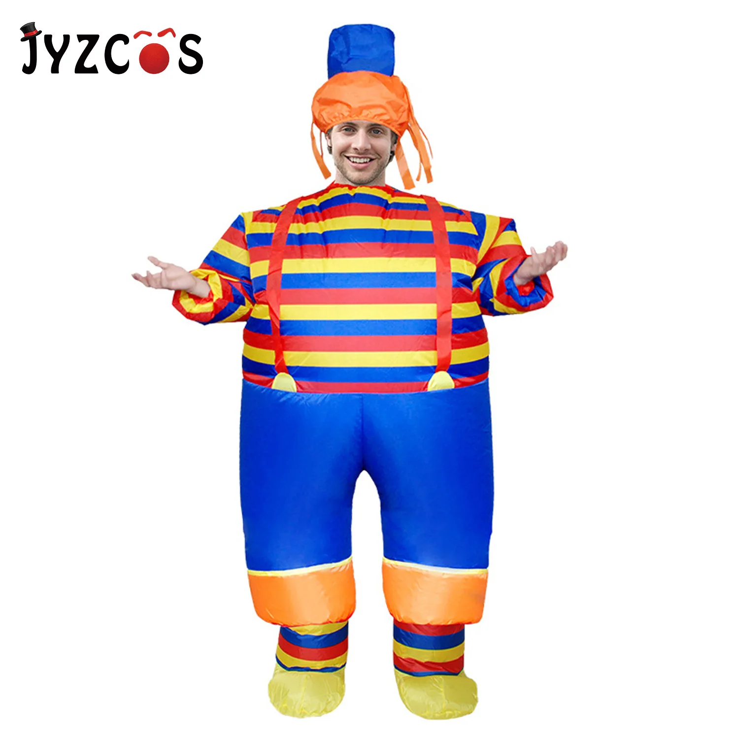 JYZCOS надувной костюм клоуна для взрослых забавная игра платье костюмированной