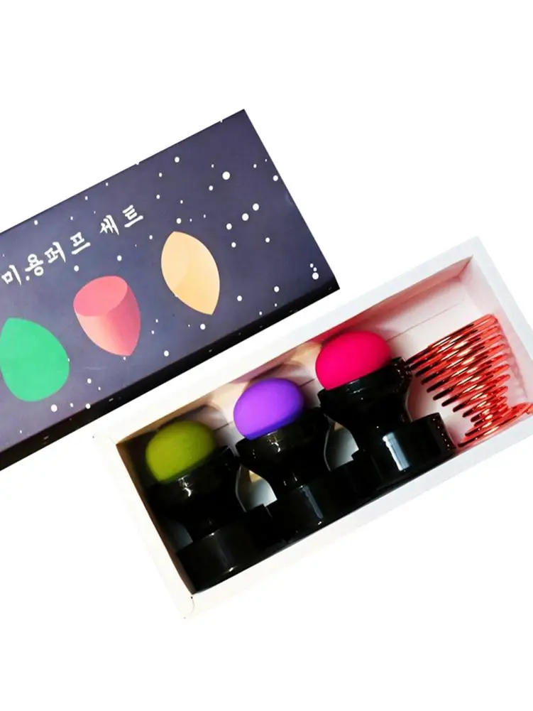 1/3 шт круглая головка Грибная кисть для дизайна ногтей сухая влажная двойная пуховка косметическая губка основа для макияжа инструмент для макияжа с тамповой коробкой посылка