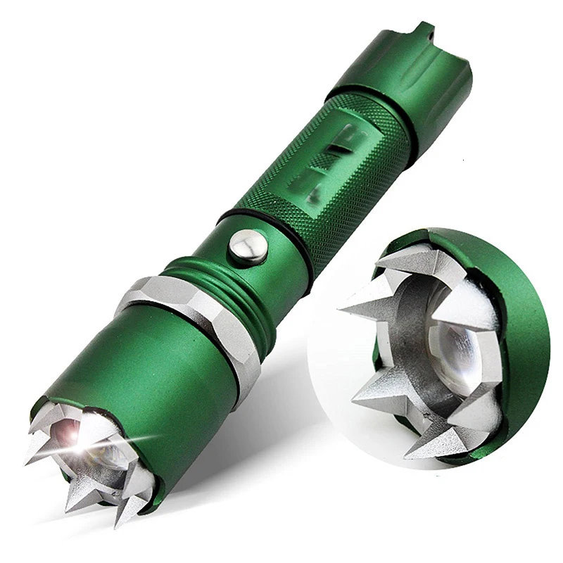 Flashlight Self-Defense LED Far Irradiation Tactical Lamp Hunting Emergency Defensive Tactical Flashlight Women Defend Weapon