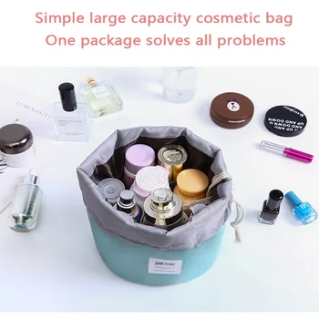

Round waterproof cosmetic bag travel cosmetic bag storage bag ladies cosmetics cosmetic bag ladies box needle scissors