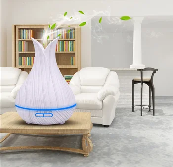 

KBAYBO 400ml Air Humidifier Essential Oil Diffuser white wood grain Aromatherapy diffusers Aroma Mist Maker 24v LED light