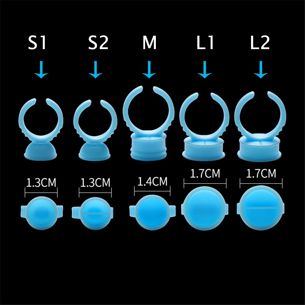 Disposable Lash and Tattoo Rings Plastic Permanent Makeup Pigment Holder Pallet For Eyelash Extension Glue Divider in Blue Color Disposable Lash and Tattoo Rings Plastic Permanent Makeup Pigment Holder Pallet For Eyelash Extension Glue Divider in Blue Color