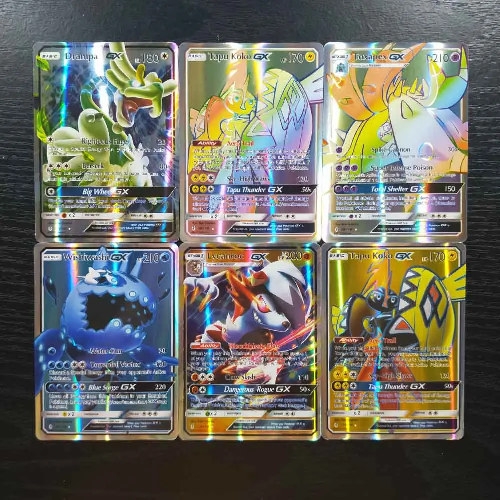 TAKARA TOMY Pokemon 120pcs Flash Cards 109 GX 11 Trainer Collections Battle Shining Card Board Game Children Toys Gifts