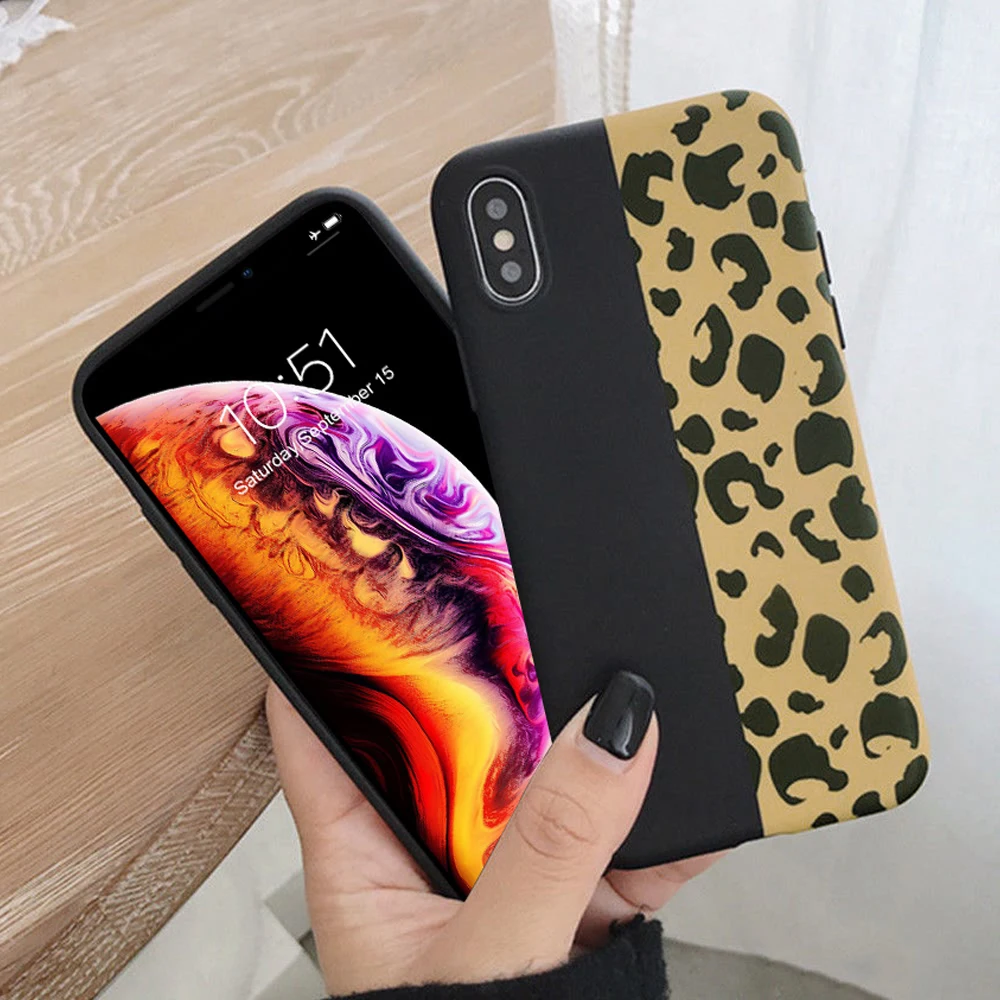 L FADNUT для iPhone X чехол Xr Xs Max 7 8 6S 6 Plus 5 S SE милый леопардовый узор силиконовый мягкий