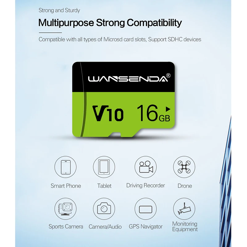 Высококачественная Micro-SD карта Wansenda, 8 ГБ, 16 ГБ, 32 ГБ, 64 ГБ, 128 ГБ, 256 ГБ, карта памяти, TF карта для смартфона, планшета, камера, бесплатный адаптер