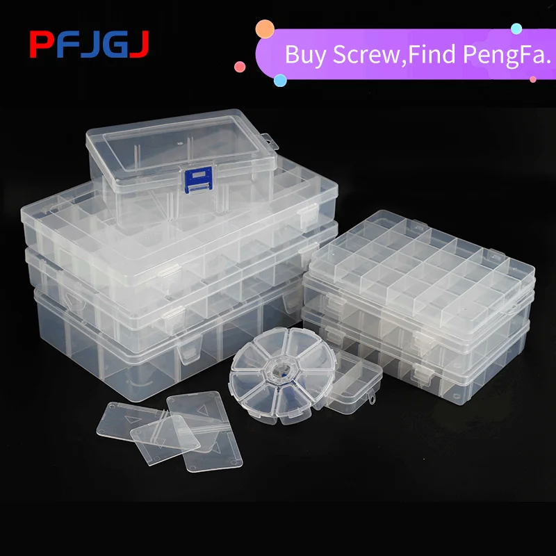 

Peng Fa Transparent PP Plastic Box Removable Classification Finishing Parts Box Packaging Components Box 11-17