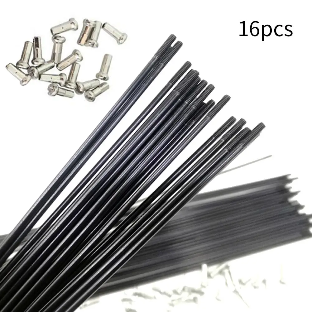 Bike Spokes and Nipples High-carbon Steel 16Pcs 251/253/255/257/259/261/263/265/267/269 mm Knitting Needle