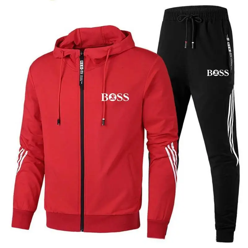 Two Pieces Casual Tracksuit Male Sportswear  