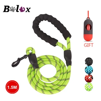 

Pet Leash Reflective Strong Dog Leash 1.5M Long with Comfortable Padded Handle Heavy Duty Training Durable Nylon Rope Leashes