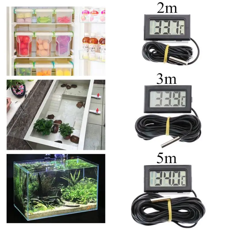 Multifunction Waterproof LCD Electronic Pet Aquarium Thermometer Digital Outdoor Temperature Measure Tool With Probe Drop Ship